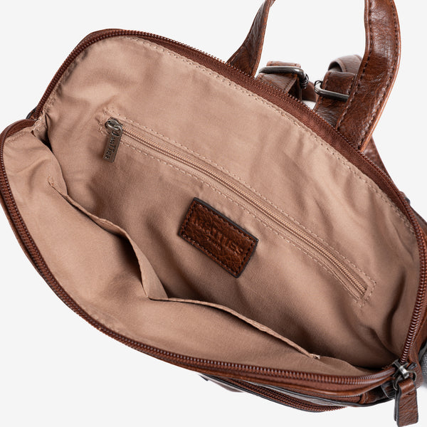 Woman's backpack, brown color, Collection Mochilas. 28x31x9 cm