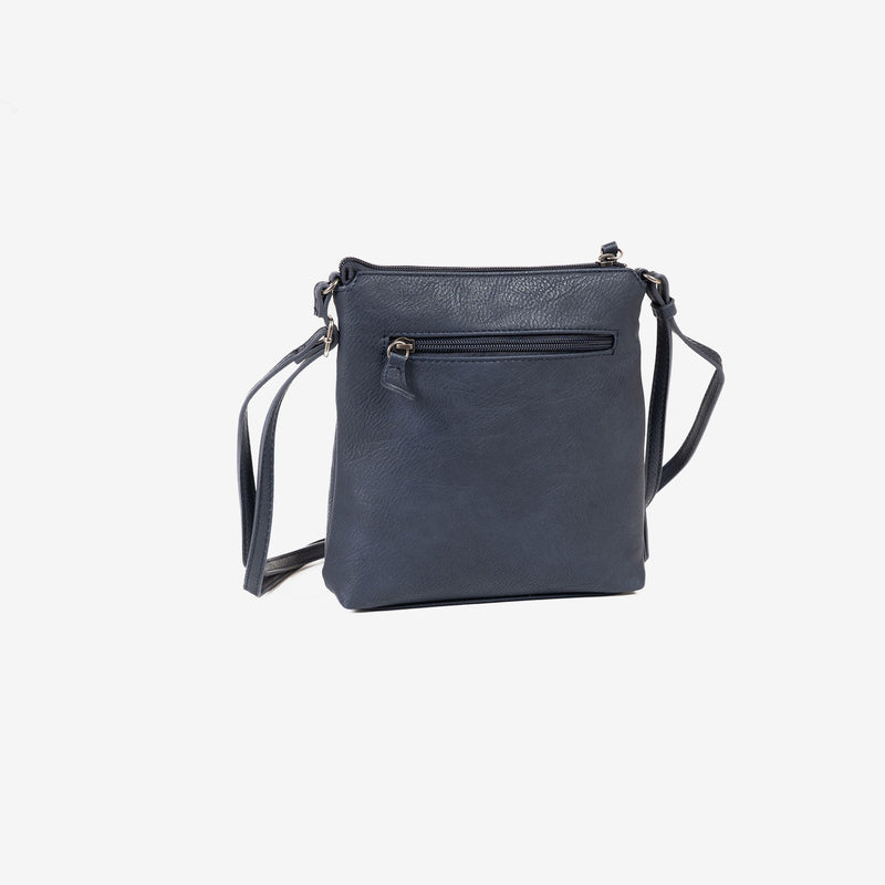 Bandolera pequeña para mujer, color azul, Serie minibags esmeralda. 20x21x05 cm
