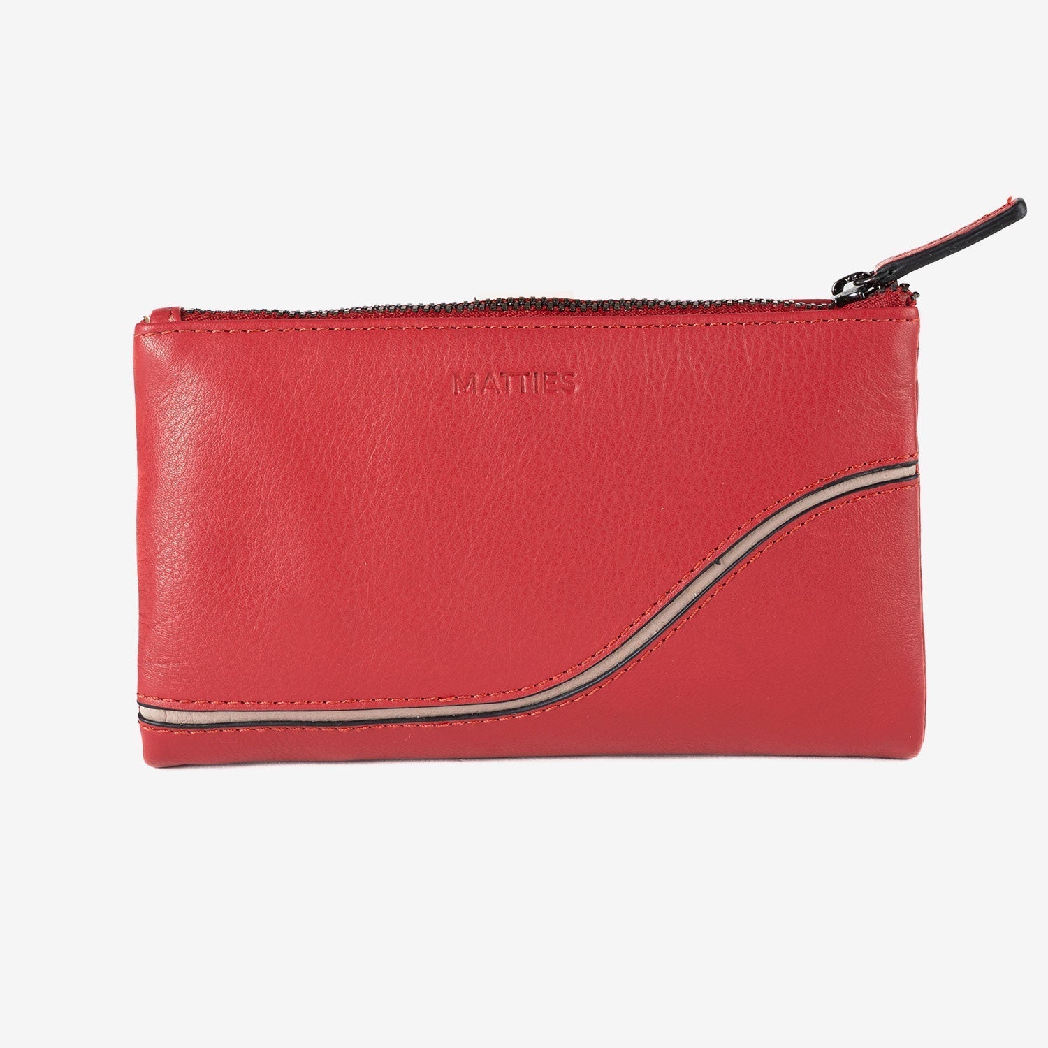 Billetero de piel para mujer, Serie line leather. 17x10 cm - Matties Bags