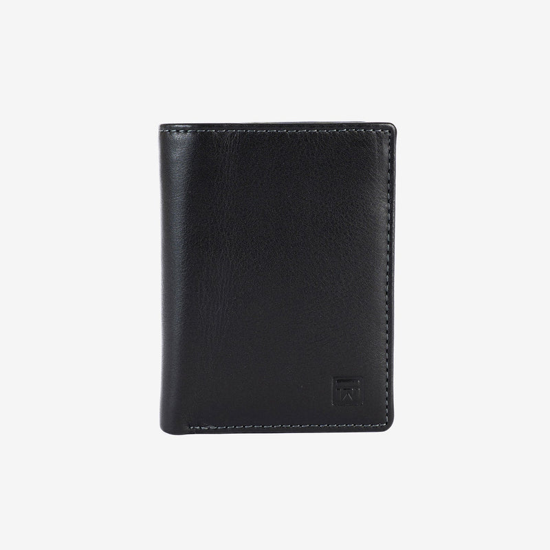 Billetero piel negro, Colección Exotic Leather. 10,5x8 cm - Matties Bags