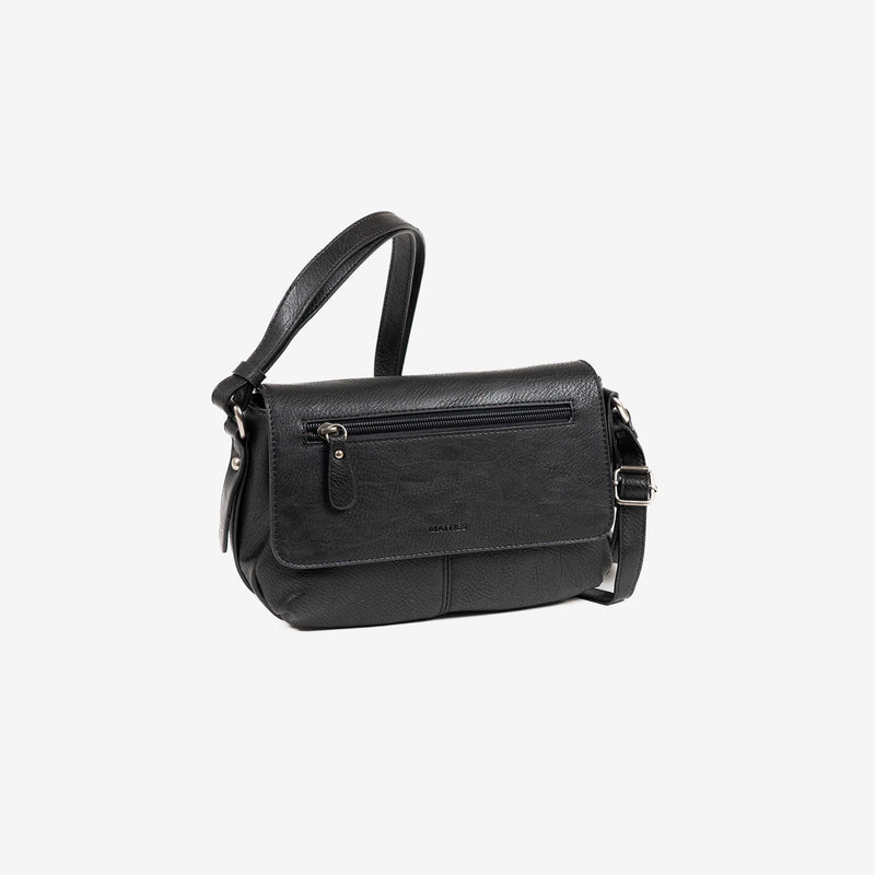 BOLSO BANDOLERA DE MUJER, COLOR NEGRO, SERIE NEW CLASSIC. 25x15x10 cm - Matties Bags