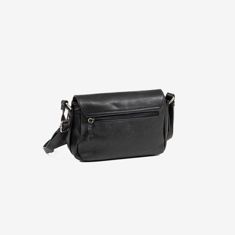 BOLSO BANDOLERA DE MUJER, COLOR NEGRO, SERIE NEW CLASSIC. 25x15x10 cm - Matties Bags