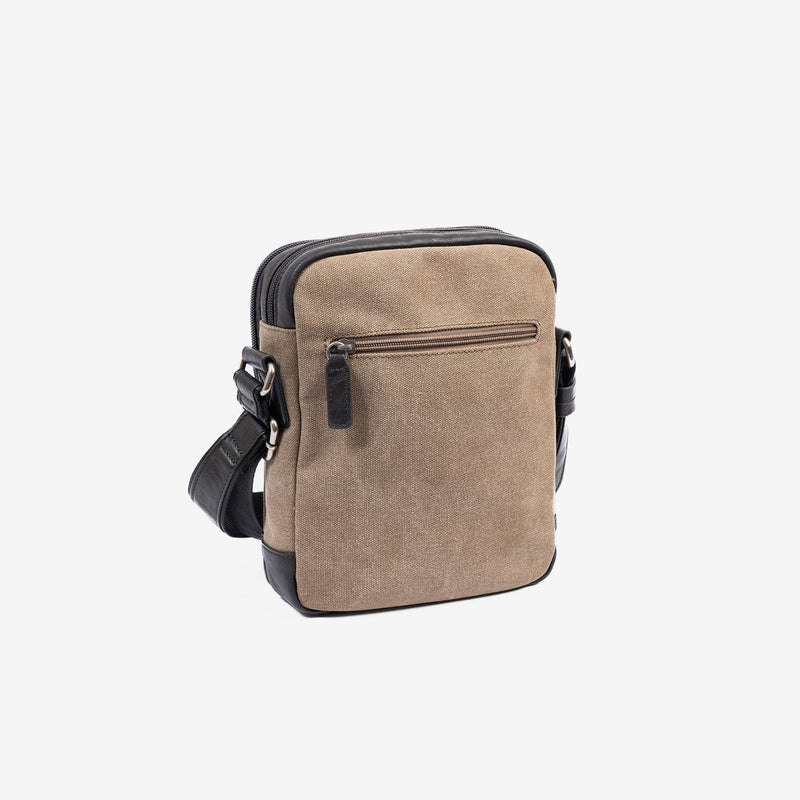 Bolso bandolera para hombre , color marrón, Serie Lona. 19x24 cm - Matties Bags