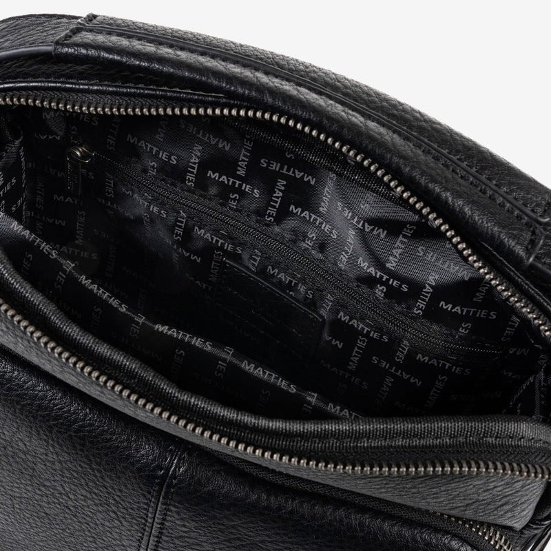 BOLSO BANDOLERA PARA HOMBRE, COLOR Negro, COLECCIÓN NEW NAPPA. 23x29x07 cm - Matties Bags