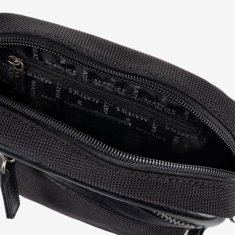 BOLSO BANDOLERA PARA HOMBRE, COLOR Negro, COLECCIÓN NYLON SPORT. 15.5x18.5x6.5 cm - Matties Bags