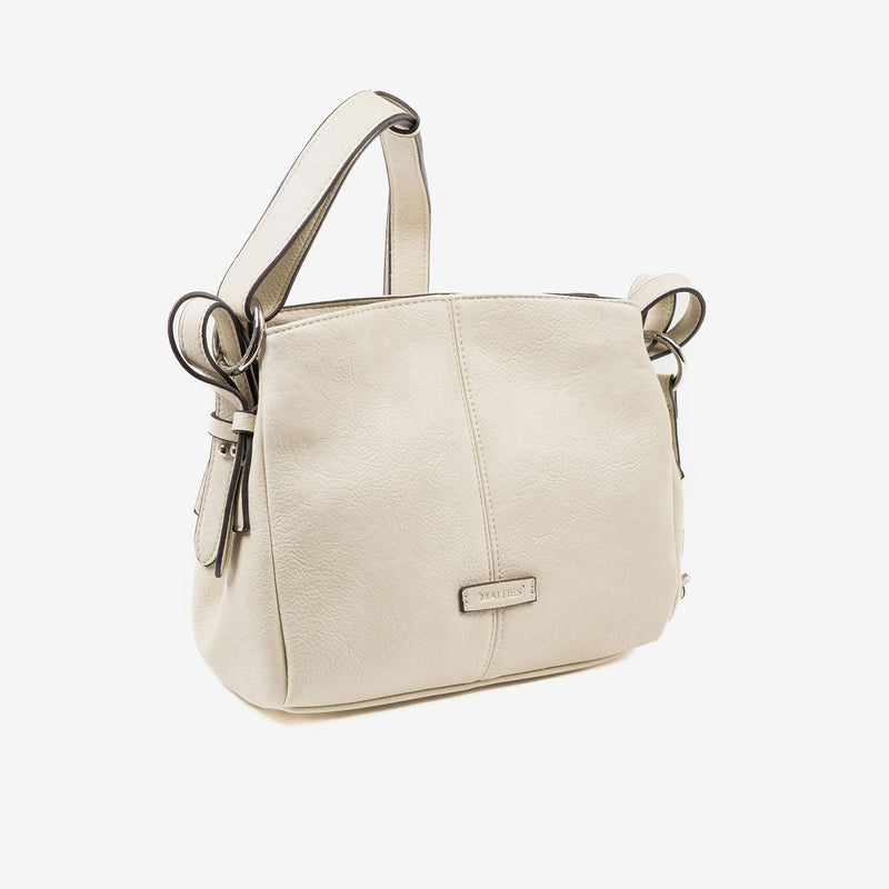 BOLSO DE MUJER, COLOR BEIG - V, SERIE NEW CLASSIC. 24x19x10.5 CM - Matties Bags