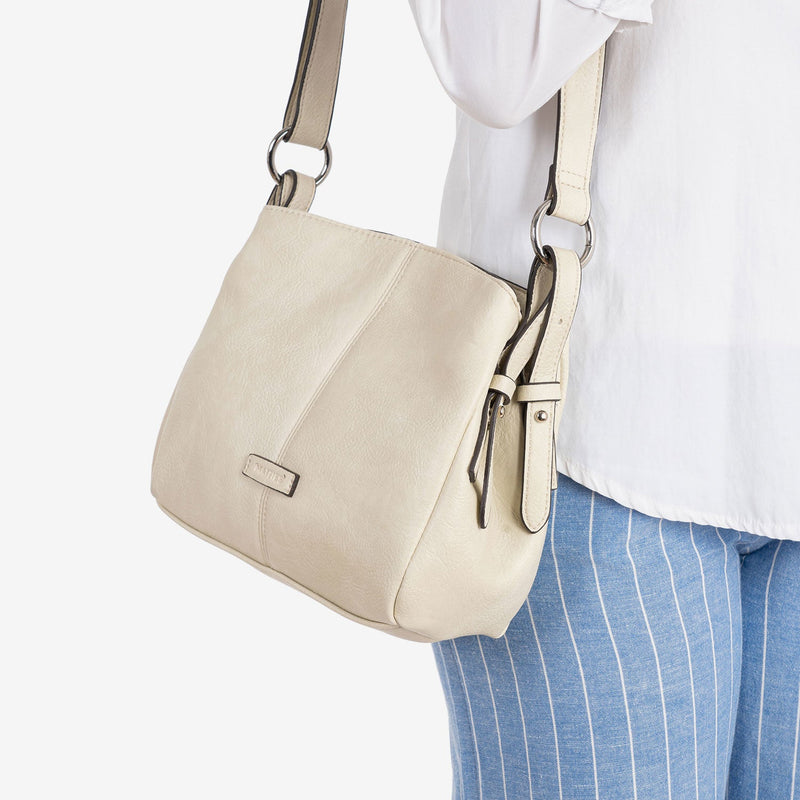 BOLSO DE MUJER, COLOR BEIG - V, SERIE NEW CLASSIC. 24x19x10.5 CM - Matties Bags