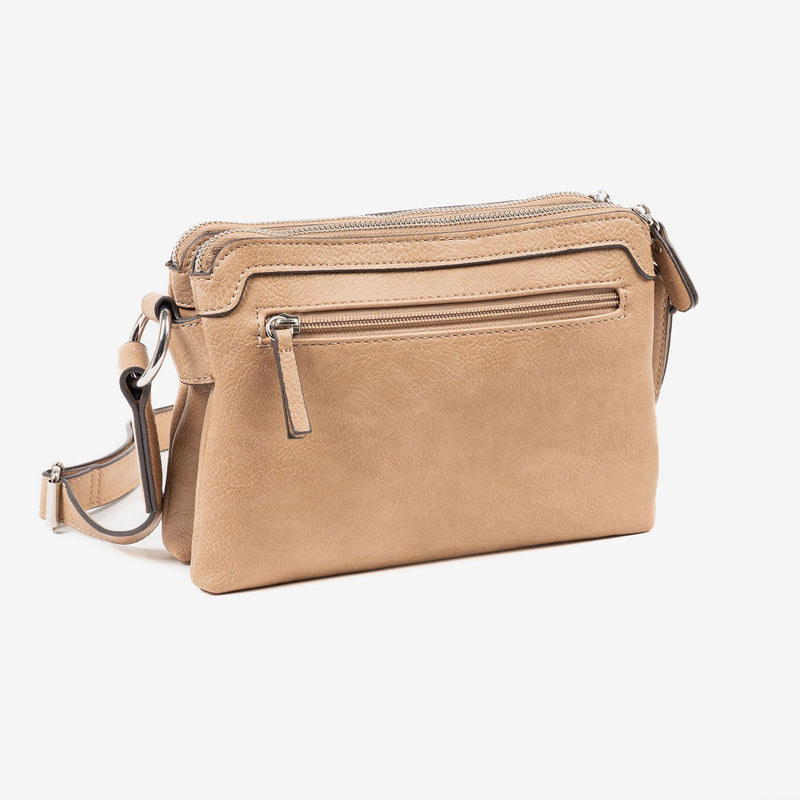 BOLSO DE MUJER, COLOR CAMEL - V, SERIE NEW CLASSIC. 24x16x07 CM - Matties Bags