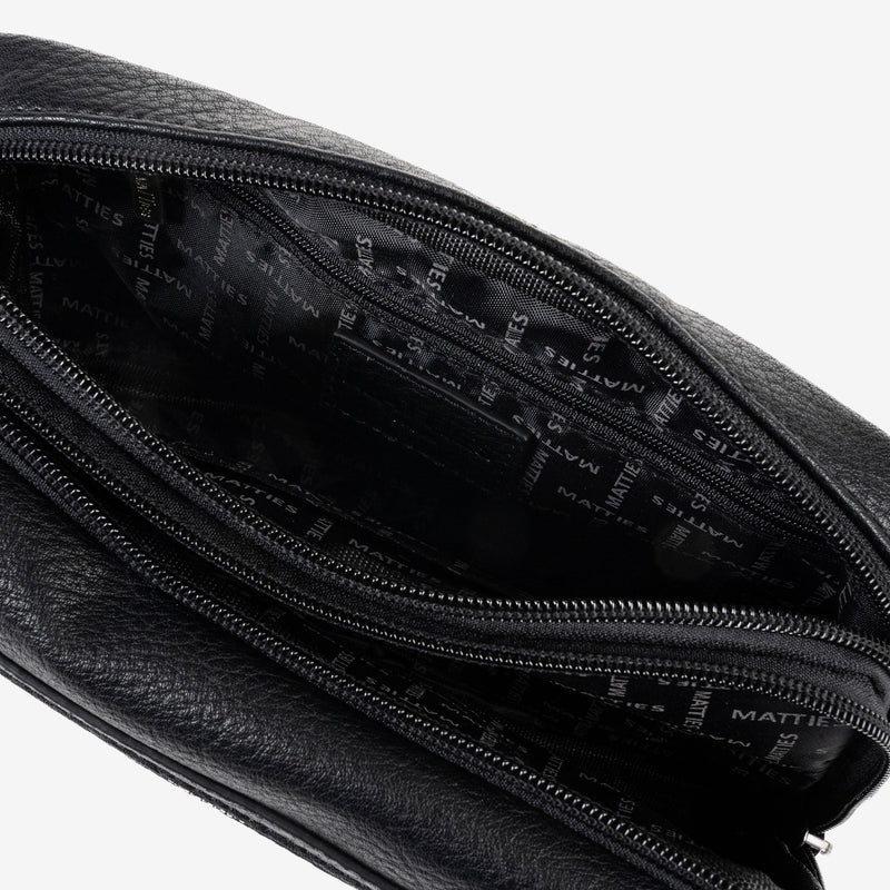 BOLSO PEQUEÑO DE MANO, COLOR Negro, COLECCIÓN NEW NAPPA. 21x14x07 cm - Matties Bags