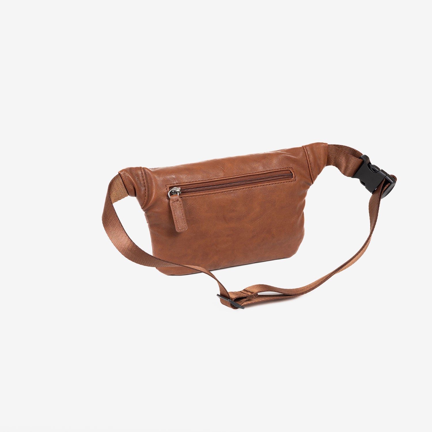 Riñonera para hombre, color cuero, Colección juvenil. 28x15.5 cm - Matties Bags