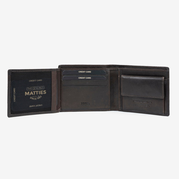 Leather wallet, brown color, Emboss Leather Collection