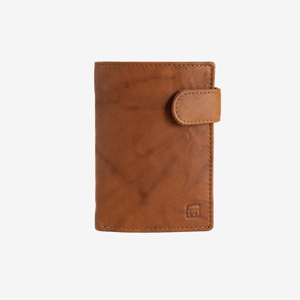 Natural leather wallet for men, leather color, ANTIC-NAPPA/LEATHER Series. DIMENSIONS:9x12 cm
