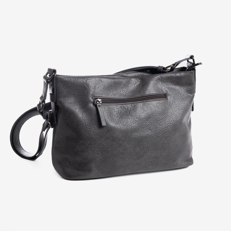 Shoulder bag, black, Lunda Series. 32x22x15cm