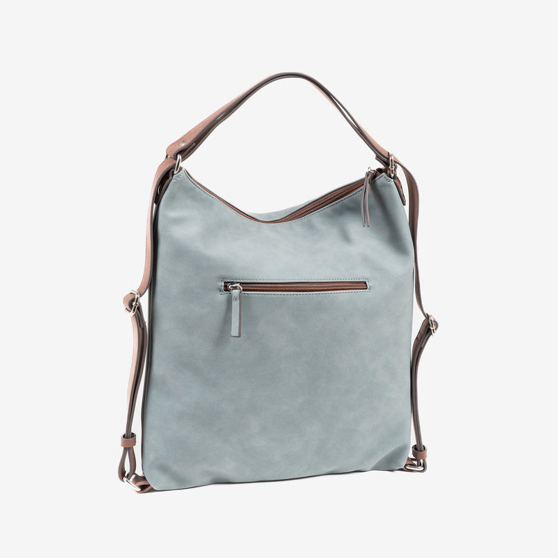 Shoulder bag convertible into a backpack, blue, Somta Series. 33.5x36x05cm