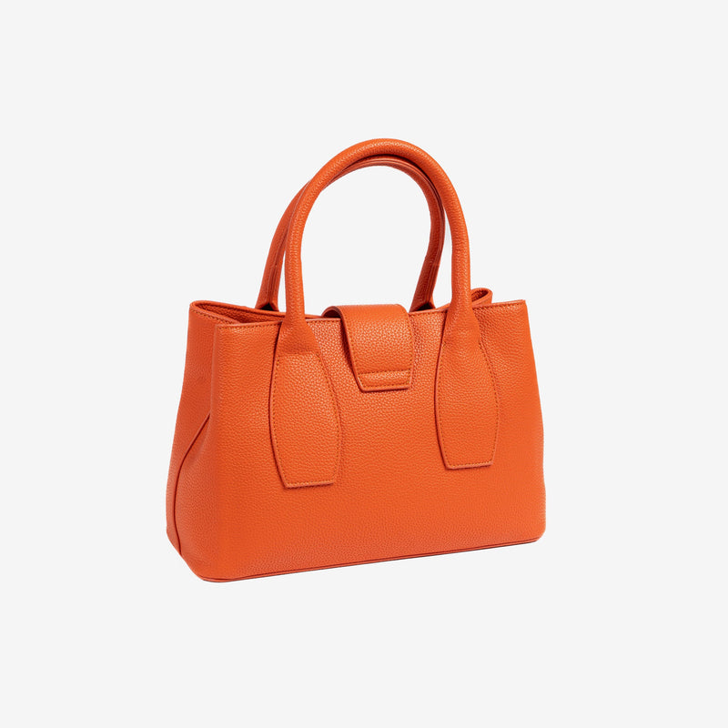 Handbag with shoulder strap, orange color, Collection reunion. 30x20x12 cm