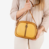 Shoulder bag for women, mustard color, Faroe Series. 23x16x10cm