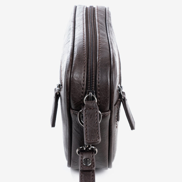 Men's handbag, brown, Nappa Collection. 21x14x05cm