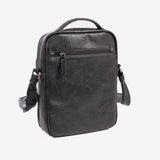 Men's shoulder bag, black, Verota Collection. 23.5x30x6cm