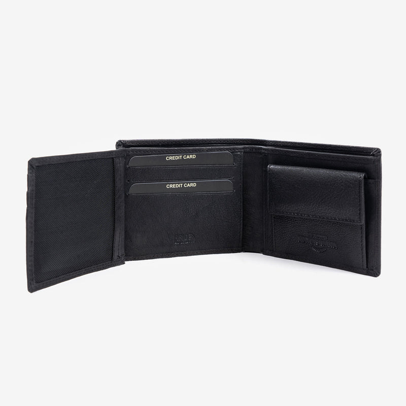 Billetero negro, Colección Billeteros piel Wash. 11x9 cm - Matties Bags