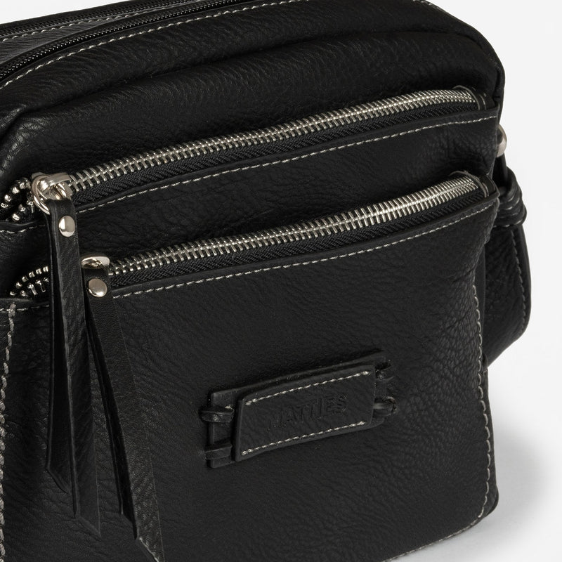 Bolso bandolera, color negro, Serie Classic. 24x17x8 cm - Matties Bags