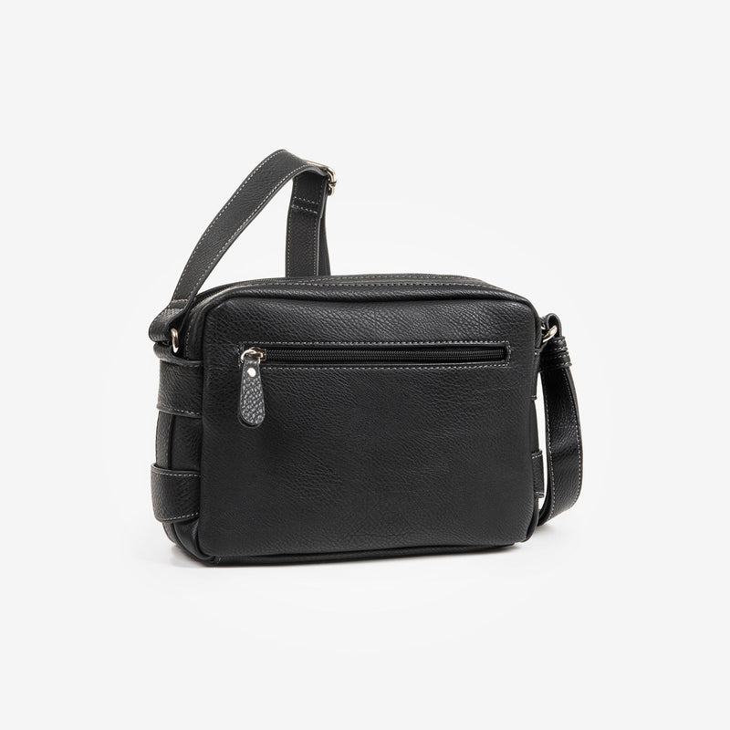 Bolso bandolera, color negro, Serie Classic. 24x17x8 cm - Matties Bags