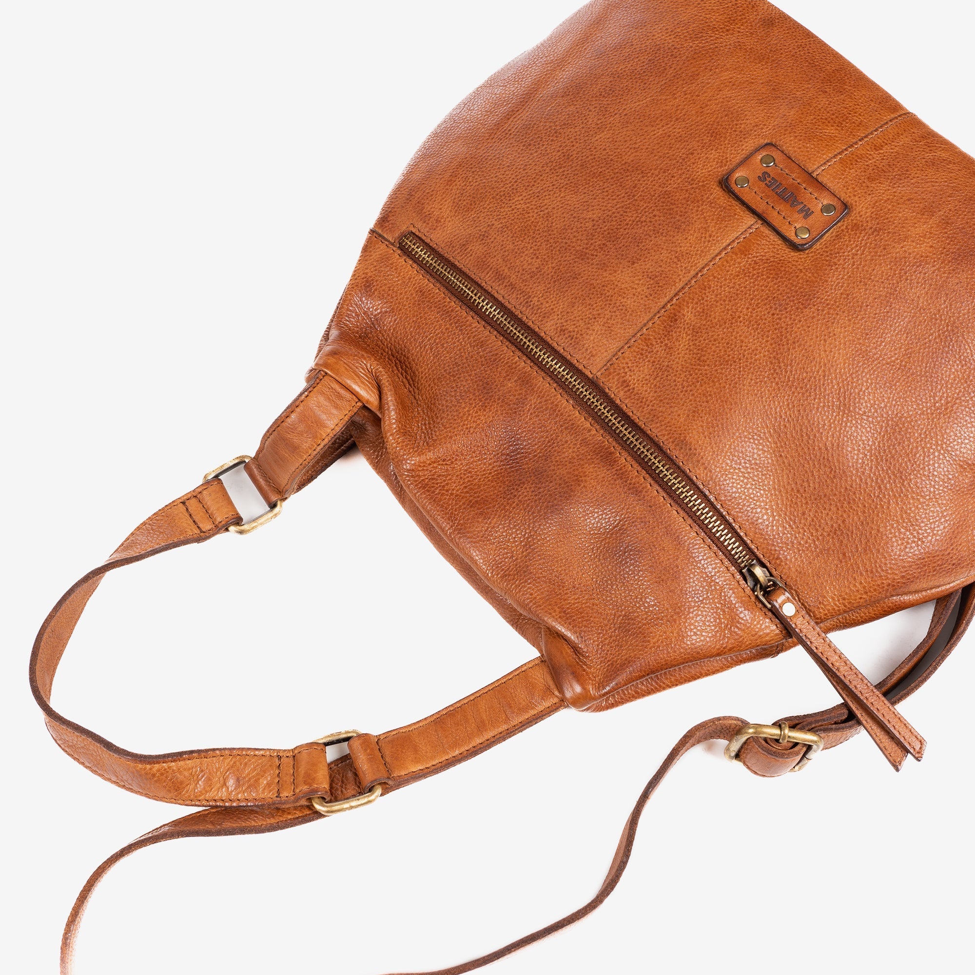 MOCHILA PIEL LAVADA PARA MUJER, 31x31x11 CM - Matties Bags