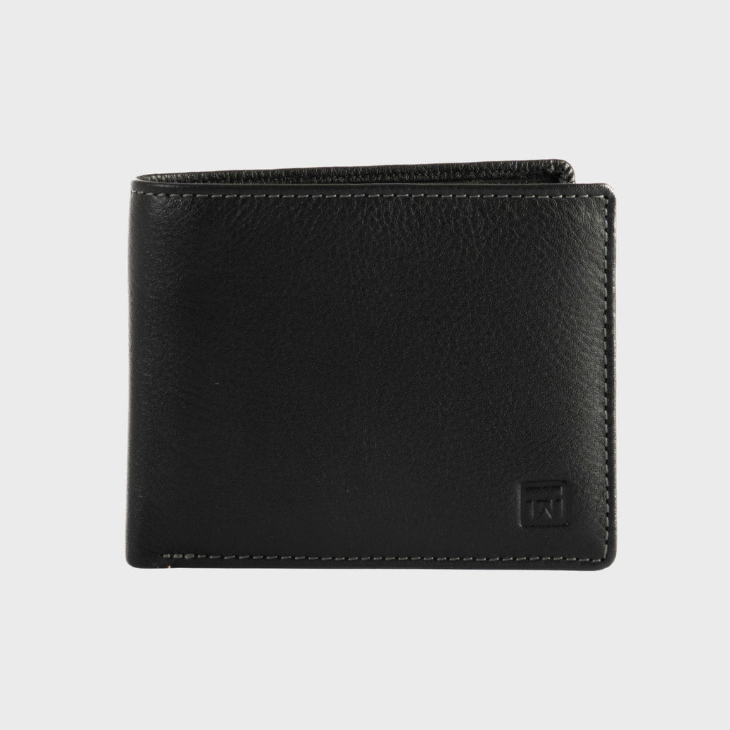 Black leather wallet, Exotic Leather Collection. 11x9 cm
