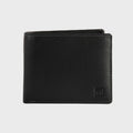 Black leather wallet, Exotic Leather Collection. 11x9 cm