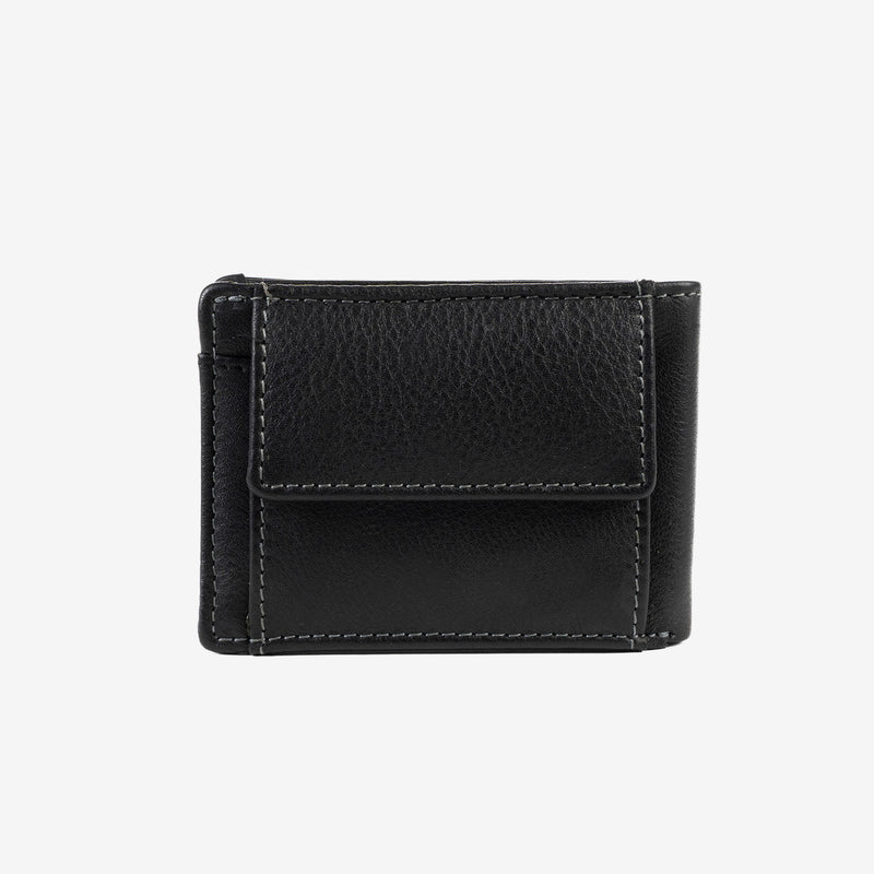 Black leather wallet, Exotic Leather Collection. 11.5x9.5 cm