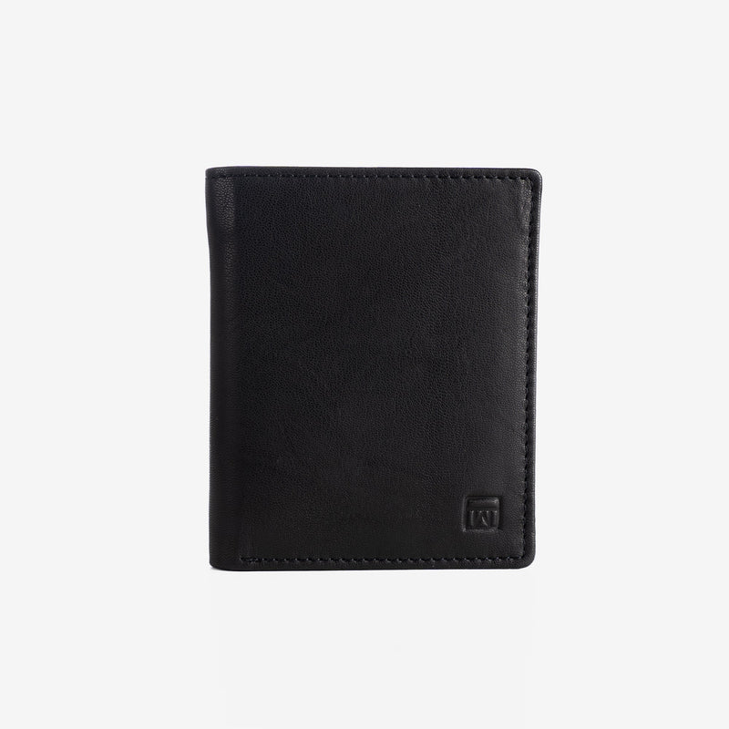 Billetero en piel natural para hombre, Serie ANTIC-NAPPA/LEATHER. DIMENSIONES: 9x11 cm