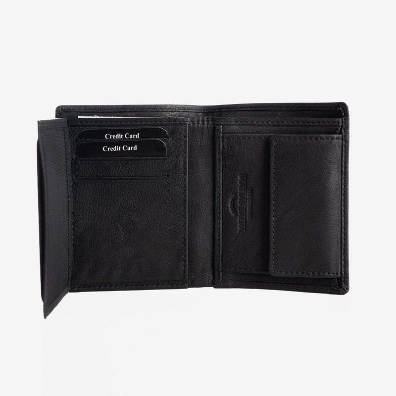 Billetero en piel natural para hombre, Serie ANTIC-NAPPA/LEATHER. DIMENSIONES: 9x11 cm