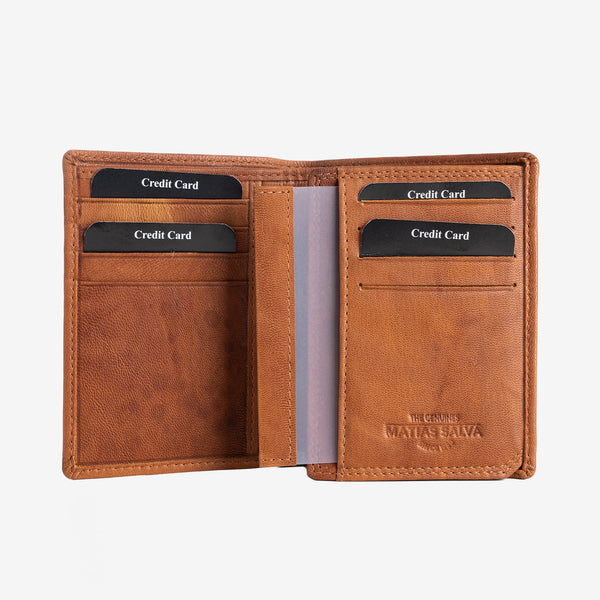 Billetero en piel natural para hombre, Serie ANTIC-NAPPA/LEATHER. 8.5x11.5 cm