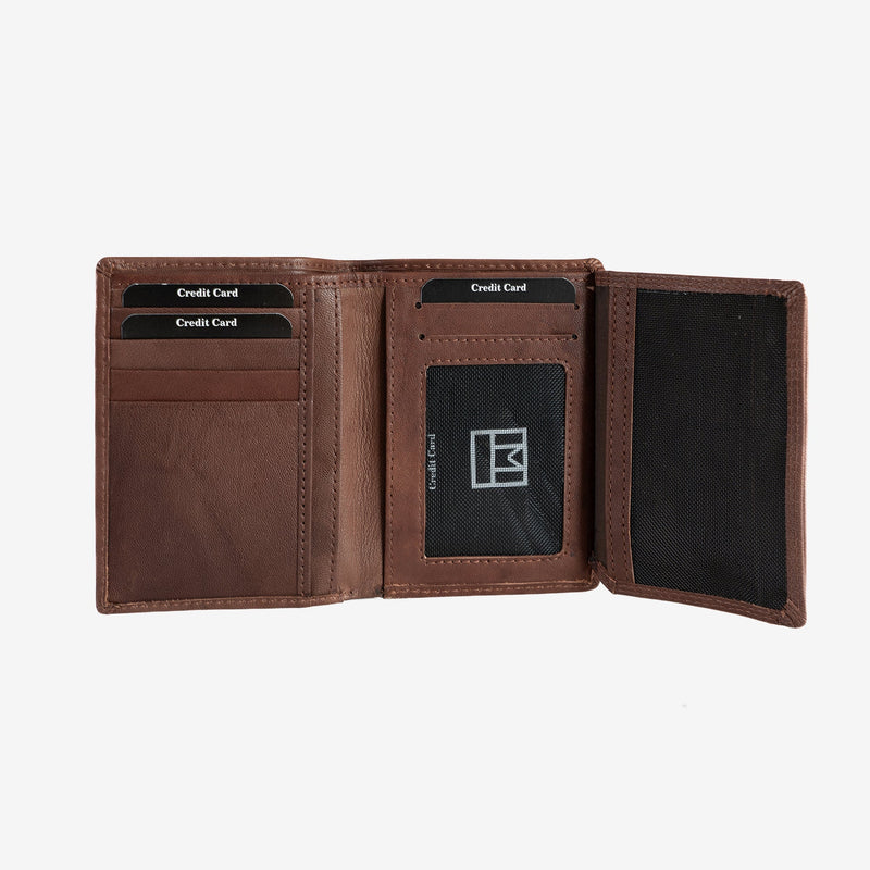 Billetero en piel natural para hombre, Serie ANTIC-NAPPA/LEATHER. 8.5x11.5 cm