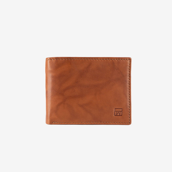 Billetero en piel natural para hombre, Serie ANTIC-NAPPA/LEATHER. 10.5x8 cm