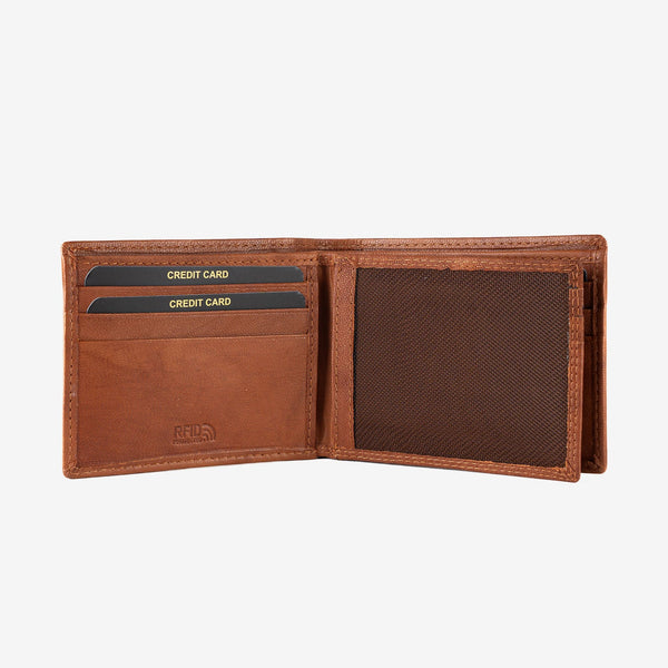 Billetero en piel natural para hombre, Serie ANTIC-NAPPA/LEATHER. 10.5x8 cm