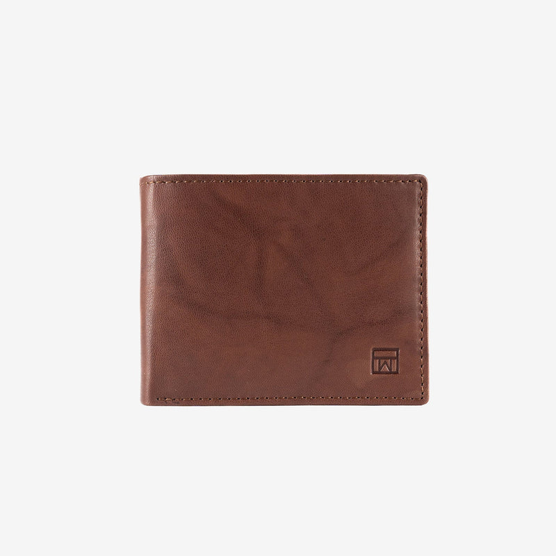 Billetero en piel natural para hombre, Serie ANTIC-NAPPA/LEATHER. 10.5x8 cm