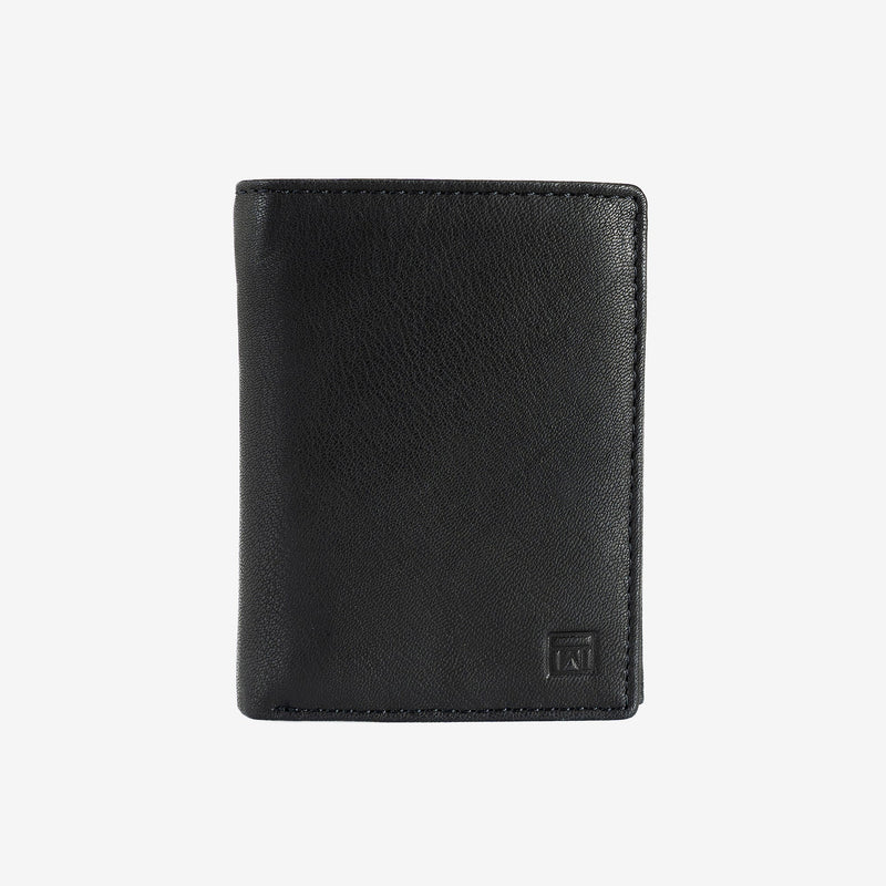 Billetero en piel natural para hombre, Serie ANTIC-NAPPA/LEATHER. DIMENSIONES: 8.5x11.5 cm