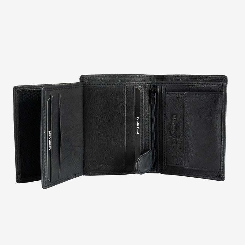 Billetero en piel natural para hombre, Serie ANTIC-NAPPA/LEATHER. DIMENSIONES: 8.5x11.5 cm