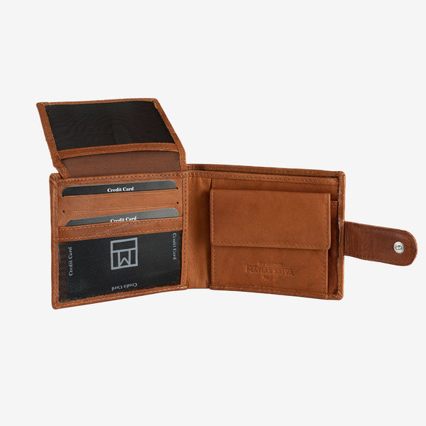 Billetero en piel natural para hombre, Serie ANTIC-NAPPA/LEATHER. DIMENSIONES: 10.5x8.5 cm