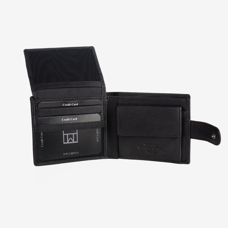 Billetero en piel natural para hombre, Serie ANTIC-NAPPA/LEATHER. DIMENSIONES: 10.5x8.5 cm