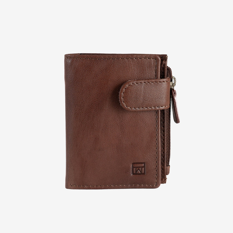 Billetero en piel natural para hombre, Serie ANTIC-NAPPA/LEATHER. 8x10.5 cm