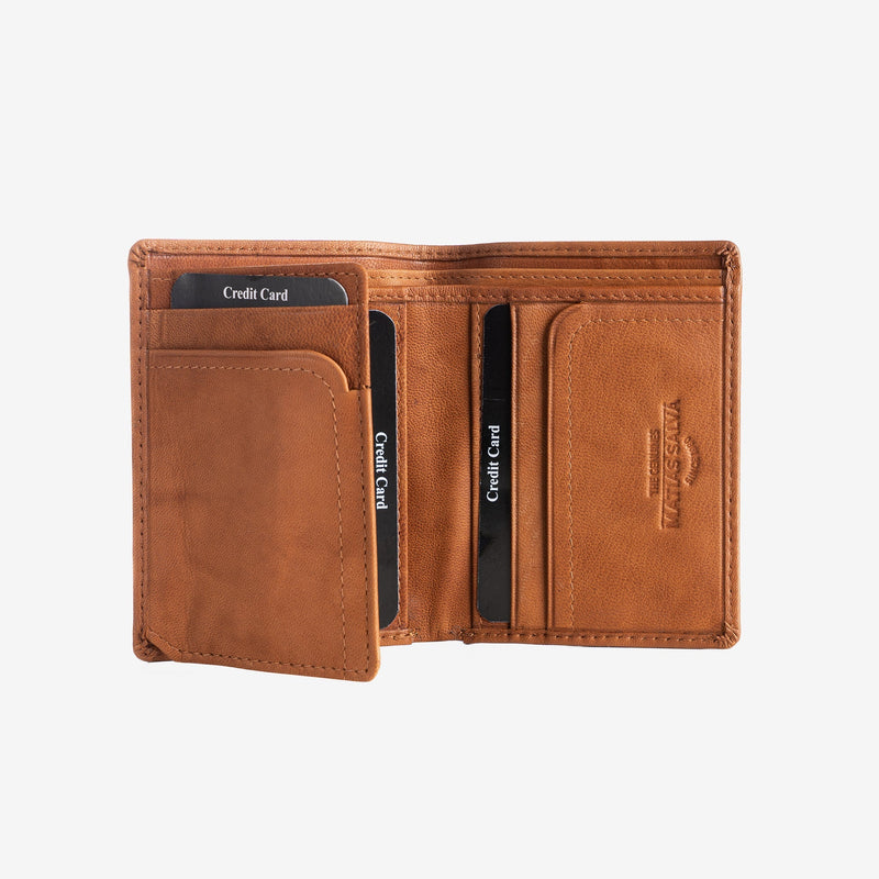 Billetero en piel natural para hombre, Serie ANTIC-NAPPA/LEATHER. 8.5x11 cm