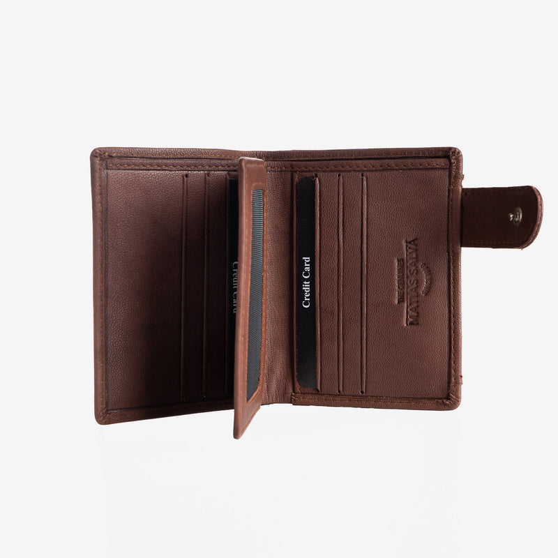 Billetero en piel natural para hombre, Serie ANTIC-NAPPA/LEATHER. 8x10.5 cm