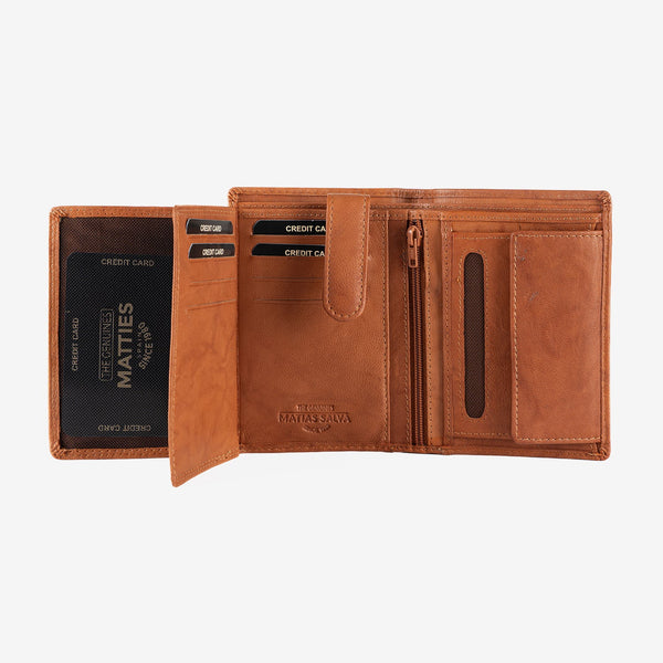 Billetero en piel natural para hombre, Serie ANTIC-NAPPA/LEATHER. 8.5x11 cm