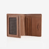 Billetero piel para hombre, color cuero, Serie 1977/LEATHER. 9x11 cm