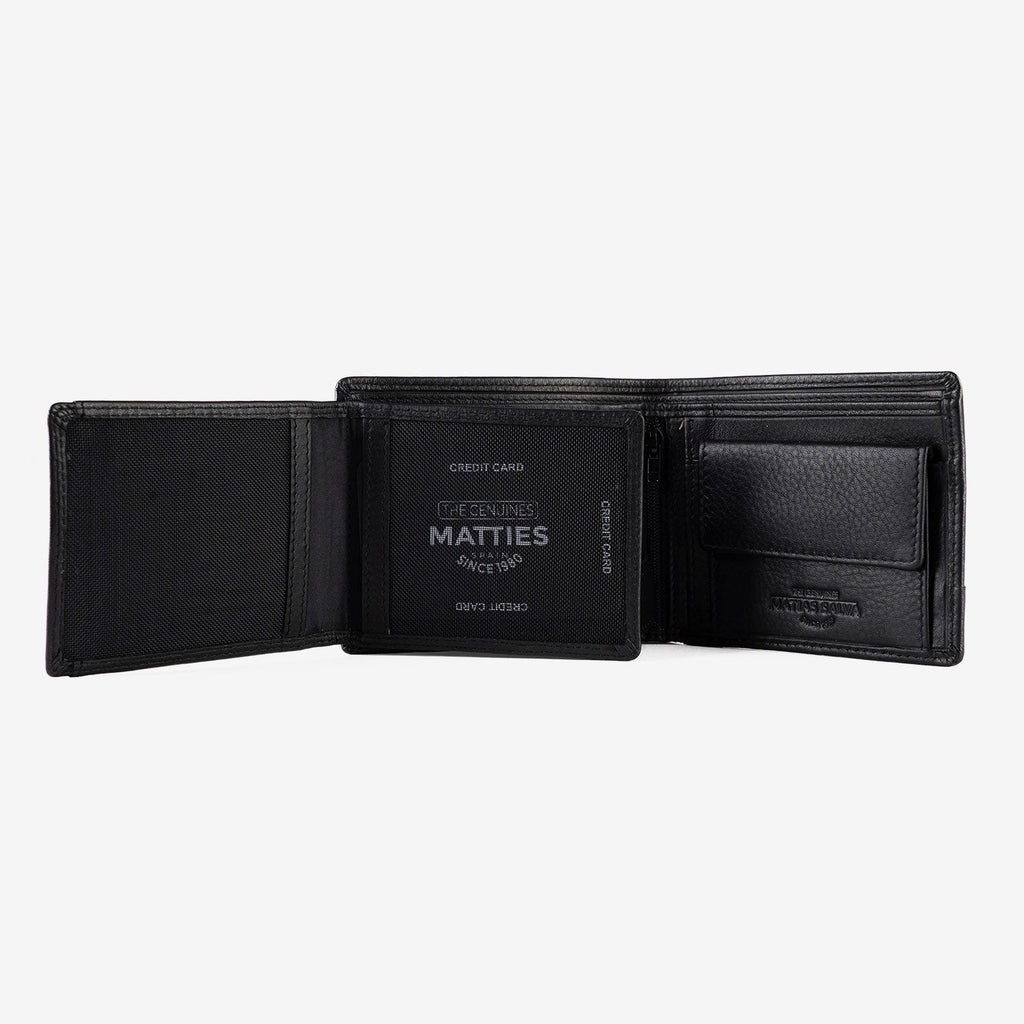 Leather wallet for men, blue color, engraved series. 11x9 cm