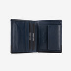 Men's leather wallet, embossed/leather series. 9x11 cm