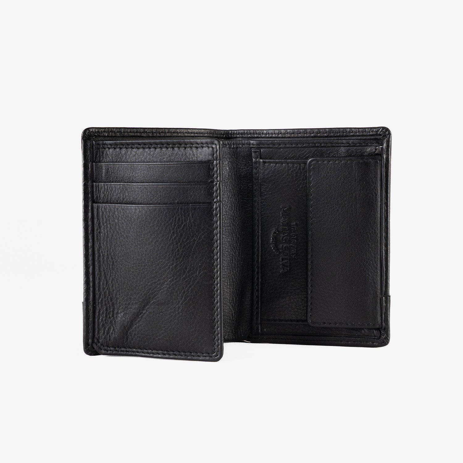 Billetero de piel para hombre, Serie grabada/leather. 8x11 cm