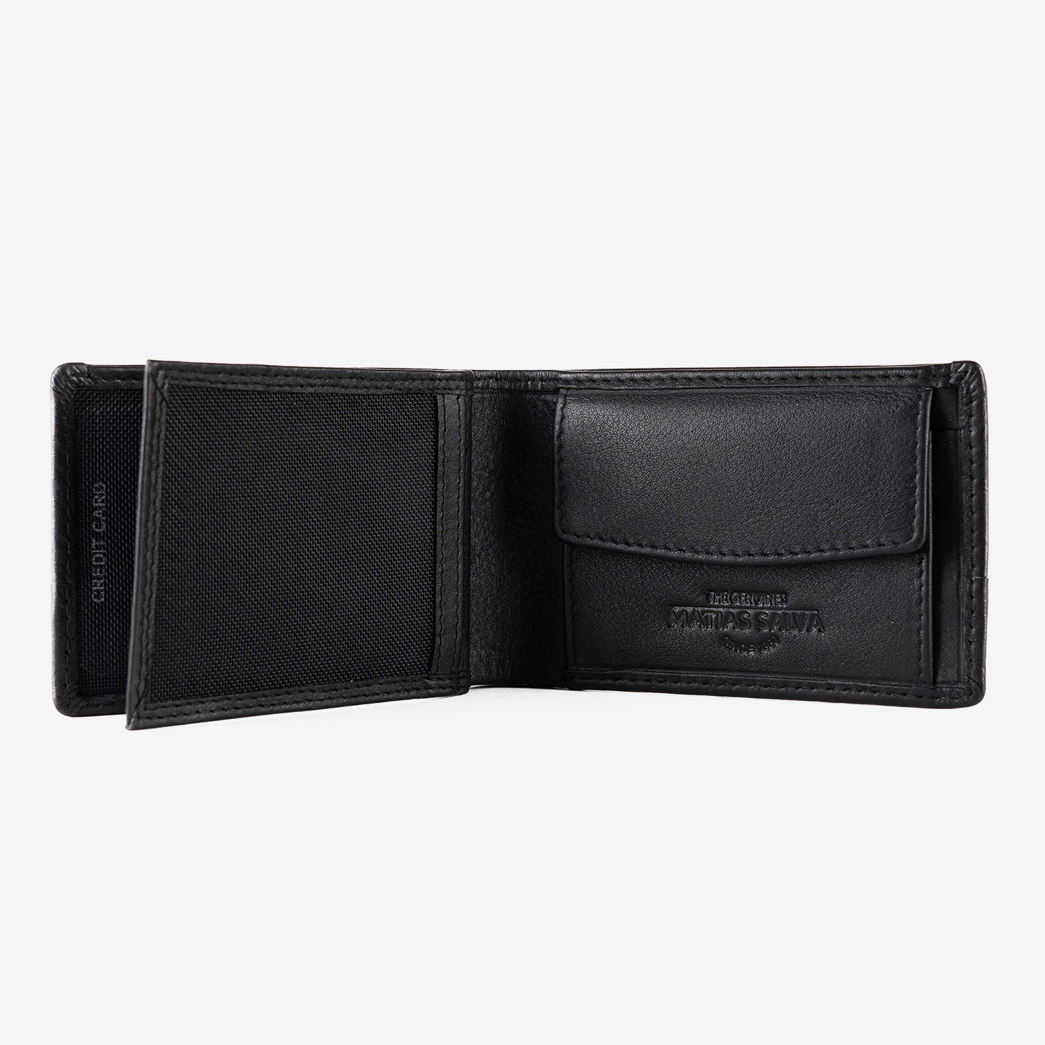 Billetero de piel para hombre, Serie grabada/leather. 10.5x6.5 cm