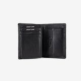 Leather wallet for men, black color, Color series/leather. 8x11 cm